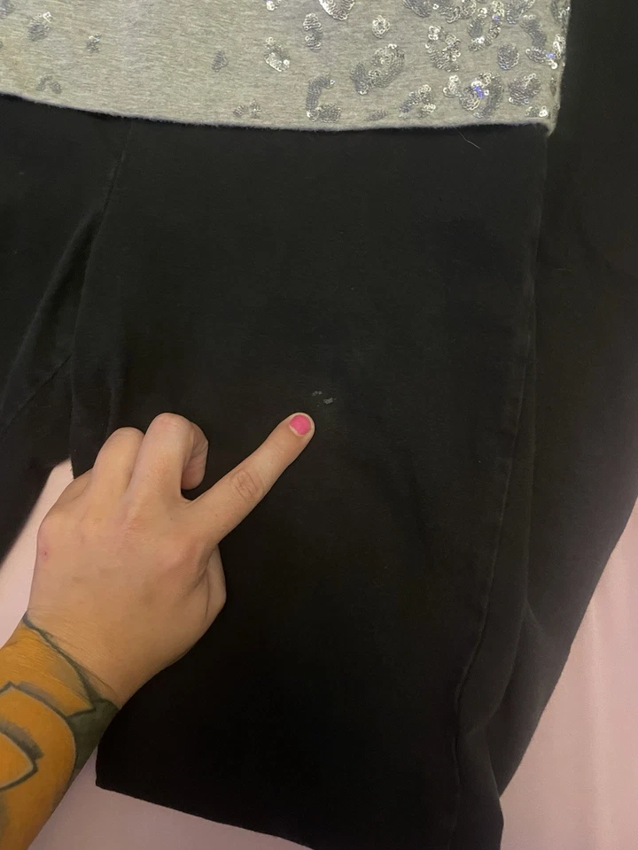 Y2K Rosa Victoria's Secret Leggings Negros con Brillo Cintura Acampanado Yoga Pantalón Foto 4 de 4