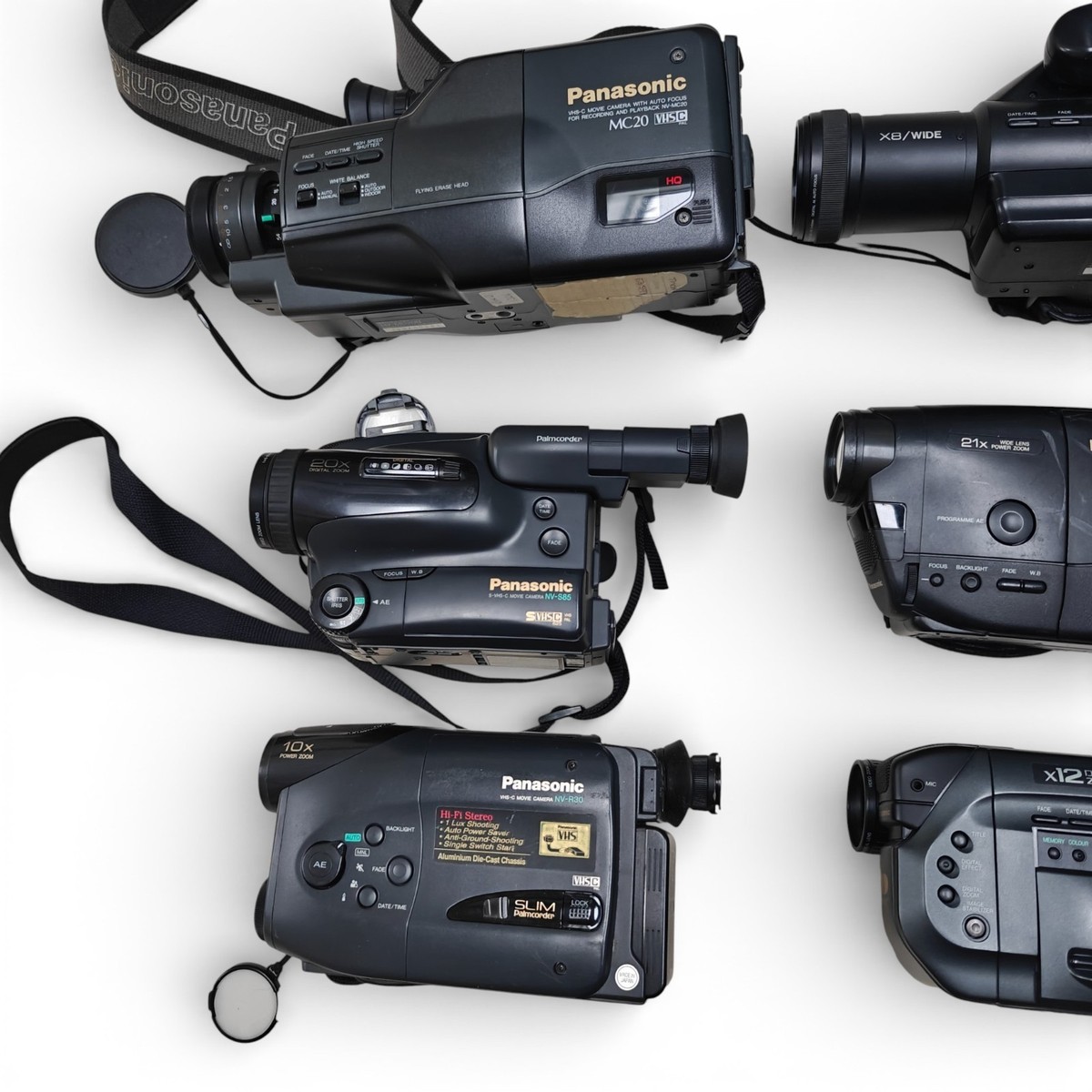 7x Panasonic Vintage Cameras VHSC Camcorders Job Lot - G120 NV-S85