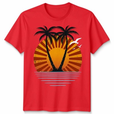 Etro Sunset Palm Tree Unisex T-Shirt Vintage Synthwave Beach Summer Vibes