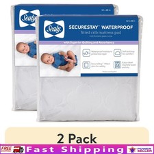 Waterproof Crib Mattress Pad Hypoallergenic Soft Knit Absorbent Fitted Skirt New