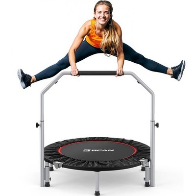 BCAN 40/48'' Foldable Mini Trampoline Max Load 330lbs/440lbs, 40-inch, Black 