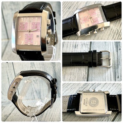 Fendi 7500G Analog Quartz Men Rare Watch Chronograph Pink Vintage