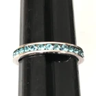 Vintage Ring MARKED 925 STERLING SILVER Size 6 Blue Band Jewelry lot y