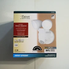Patriot Lighting Motion Sensing Dual Head Security Light White Finish NIB