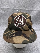 Avengers Marvel Hat Cap Snap Back Youth One Size Brown Green Camo Cotton Heroes