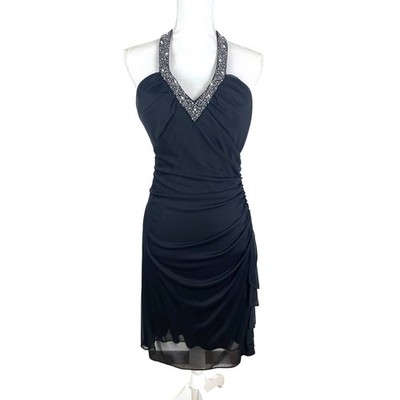 blondie nites halter dress Blondie Nites Juniors Halter Dress 11 Y2K Prom Homecoming HOCO Party Glam  Ruched