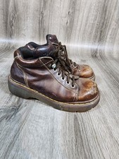 Vintage Dr. Martens 8542 Chunky Platform Brown Leather Boots Y2K 90s Women's L