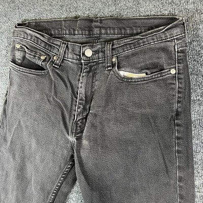Levi's 511 Slim Fit Jeans Mens 32x27 Black Denim Cotton Low Rise Skinny Leg
