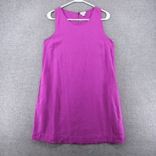 J CREW Button Back Shift Dress Women Size 2 Pink Linen Casual Summer