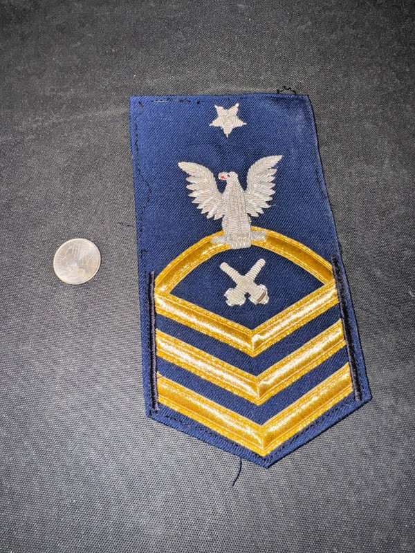 US Coast Guard Gunner's Mate Senior Chief GMCS E-8 Rate Badge Uniform Insignia