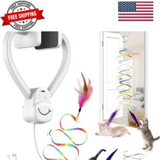 Interactive Cat Toy for Indoor Cats, Automatic Hanging Door Frame Toy with Fe...
