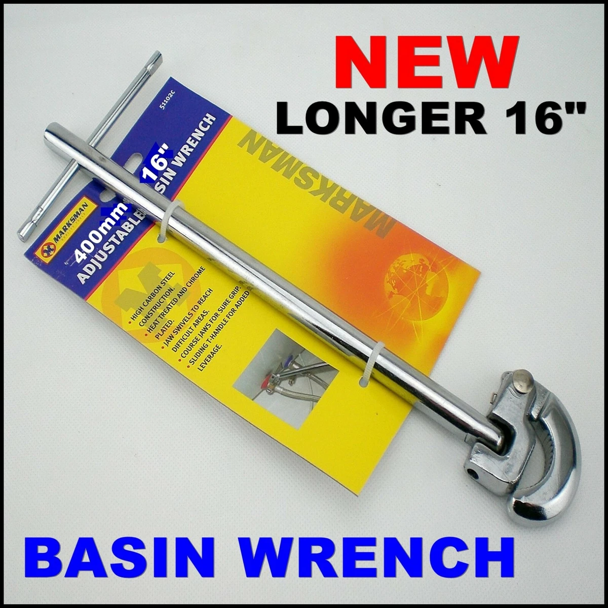 Adjustable Spanner Basin Wrench Hard To Reach Bath Tap Special Tool Kitchen Sink