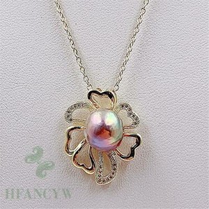 2019 Fashion color petals Baroque Pearl Pendant Necklace REAL light Luxury