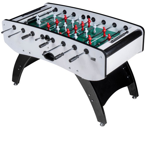 Fußball Tischkicker Profi Weiß Schwarz grünes Spielfeld Figuren Weiss Rot 80kg - Bild 5 von 10