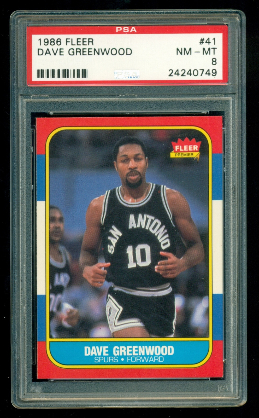 1986 Fleer #41 Dave Greenwood PSA 8