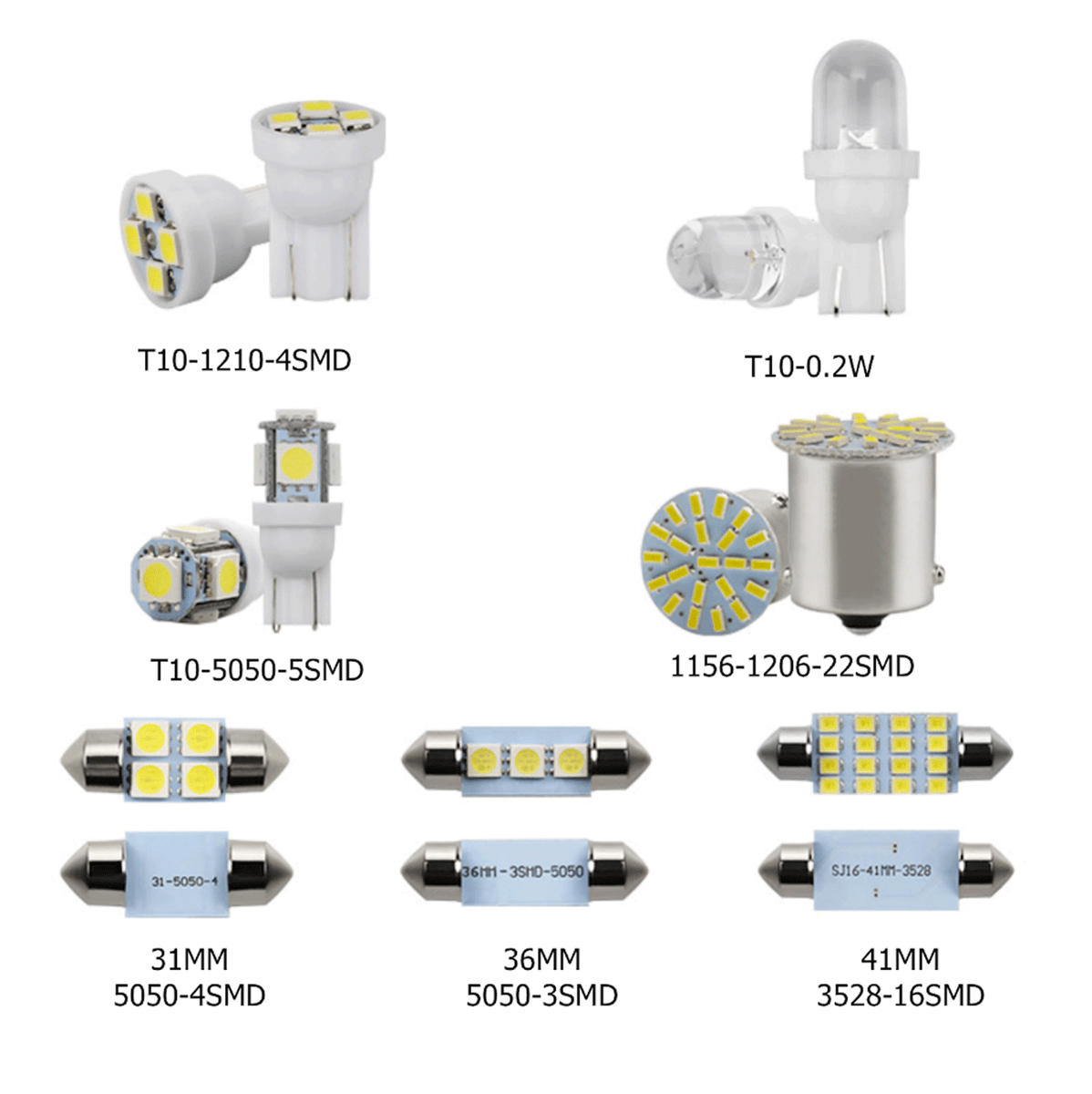 14Pcs T10 36mm LED Lights Interior Car Accessories Kit Map 14Pcs T10 36mm LED Lights Interior Car Accessories Kit Map