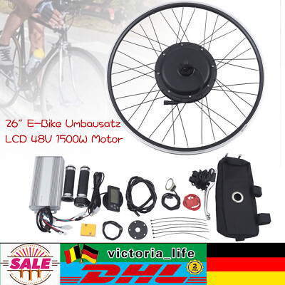 1500W 48V 26'' Hinterrad LCD Elektrofahrrad-Kit Ebike Elektrofahrrad-Umbausatz DE