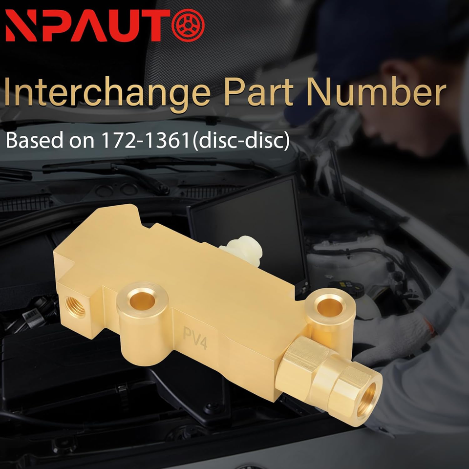 UTSAUTO PV2 Brass Proportioning Valve Disc/Drum Disc Front Drum Rear Brass Brake Proportioning Valve Pv2