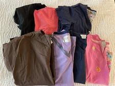Lot Of 7 Womens SMALL Medical Scrubs Various Brands Koi Scrubstar Laura Ashley