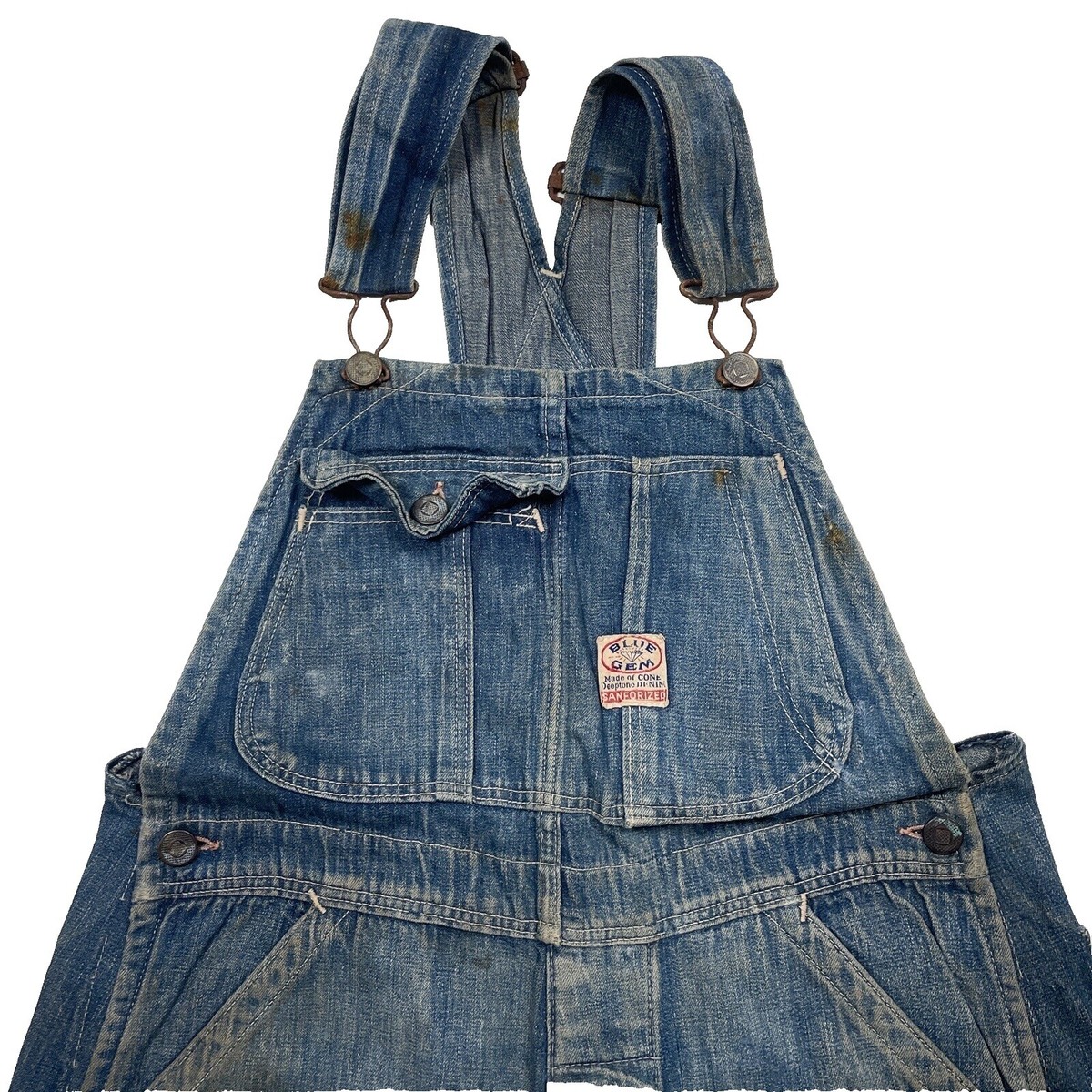 【1940年代】USA購入ビンテージデニムエプロン グレー糸 1940年代】USA購入ビンテージデニムエプロン グレー糸 1940年代