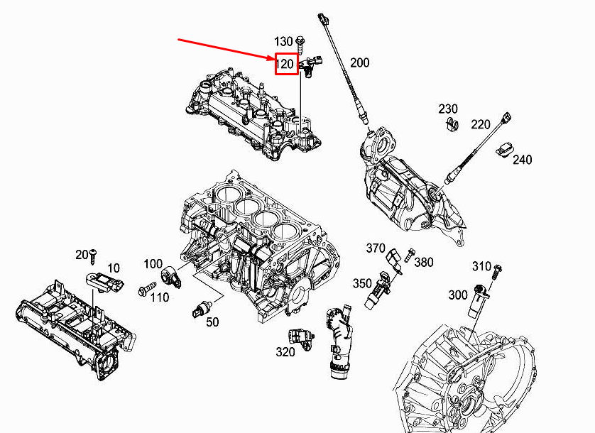 MERCEDES-BENZ C W205 Crankshaft Position Sensor A6269051100
