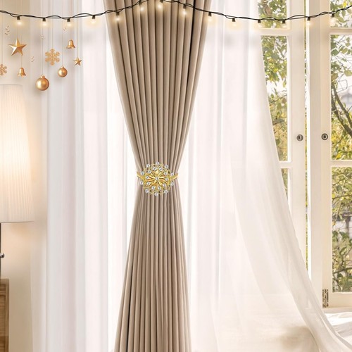 2Pcs Magnetic Curtain Tiebacks - Elegant Drape Holders for Indoor/Outdoor - Picture 2 of 7