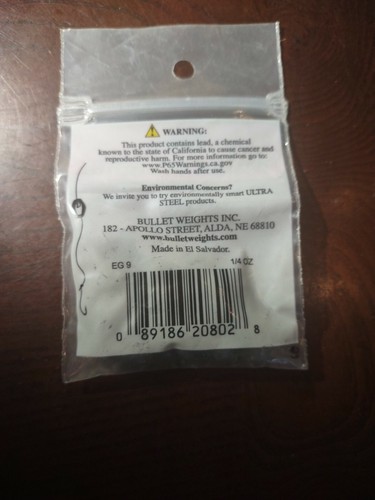 Bullet weights 1/4 oz egg sinkers 10 pieces per pack - 第 3/4 張圖片