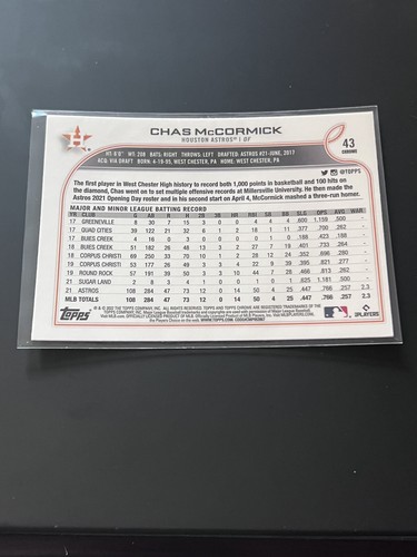 2022 Topps Chrome Chas McCormick #43 RC Houston Astros - Picture 2 of 2