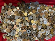 wm#01  Lot of 10 Pounds World - Foreign Coins  - Unsearched - Free Shipping !