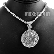 Silver Plated NBA YOUNGBOY 4KT & Iced 1 Row Tennis Cubic Zirconia Chain Necklace