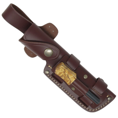 TBS Leder Multi Carry Messerscheide Feuerstahlschlaufe - mit Feuerstahl Option