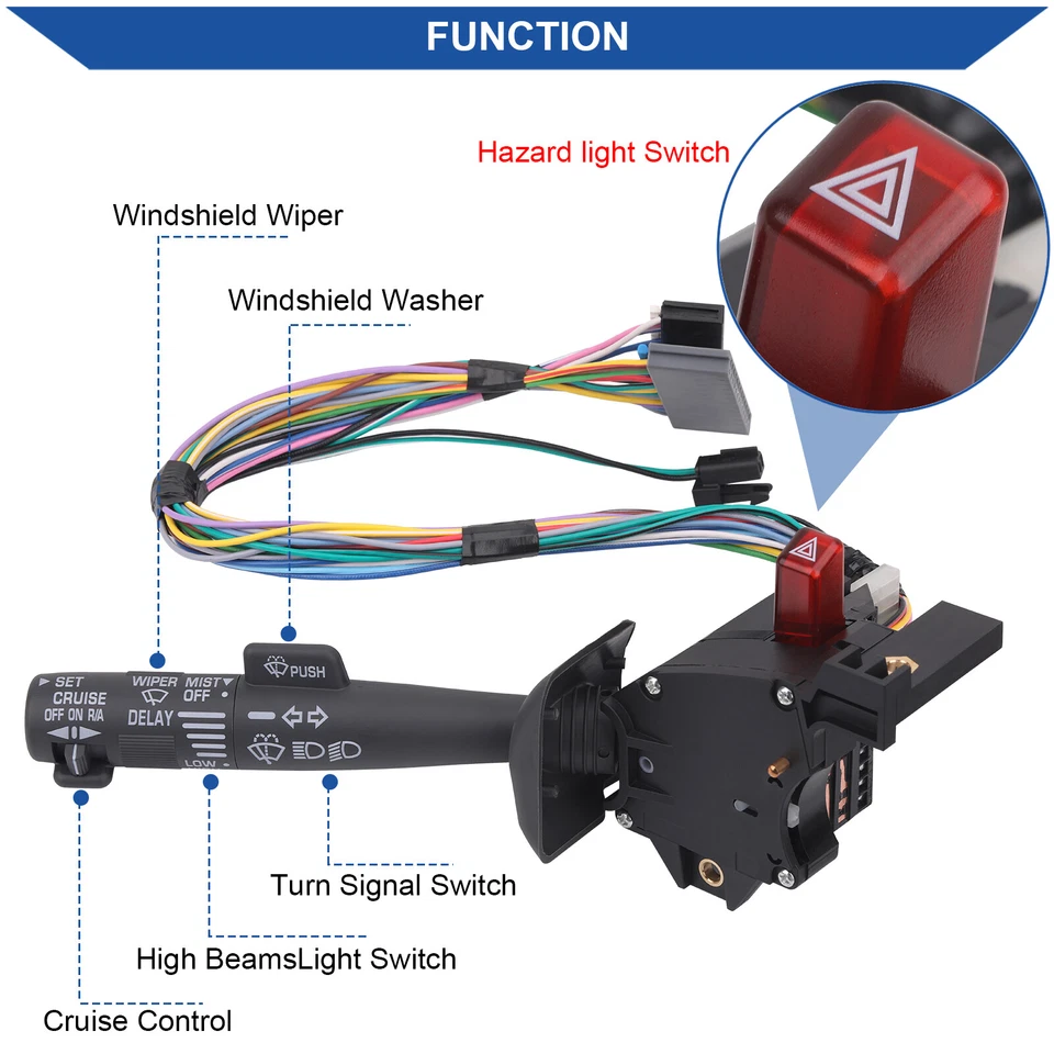 Turn Signal Switch Multi-Function Wiper Control for 1995-2002 Chevy GMC 2330814 - Imagem 3 de 4