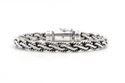 8" Men's Braid Rope Weave Handmade Chain Link Solid Sterling Silver 925 Bracelet
