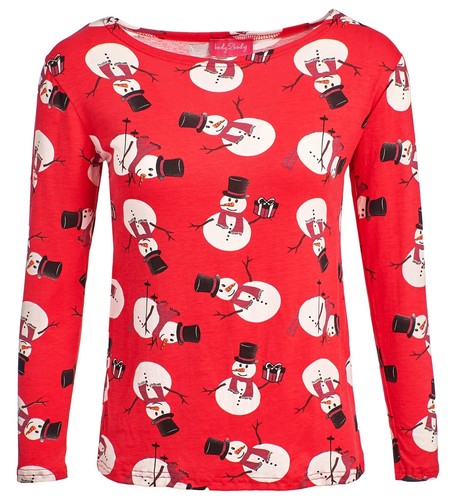 Kids Girls Xmas Santa Snowman Christmas Party Gift Tops - Picture 3 of 3