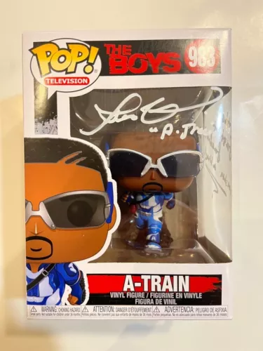 Funko Pop! The Boys ~ A-Train #983 W Protector SIGNED JESSE T USHER FASTEST MAN