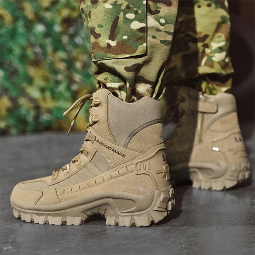 Stivali Uomo Escursionismo Militare Impermeabili Tattici Combattimento Moto Scarpe/ - Foto 4 di 32