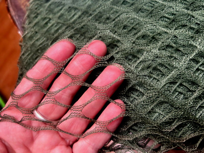 vintage 1940s veil 18'' wide netting pine green 1yd made in France