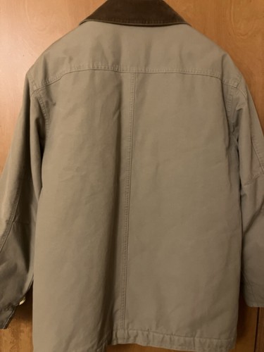 LL Bean Men's Khaki Tan Canvas Quilted Lined Barn Chore Jacket Coat Size Medium - Picture 7 of 11