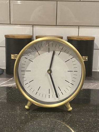 VINTAGE GULATI DESIGNS INDIA EXPORTS BRASS MANTEL CLOCK/DESK CLOCK