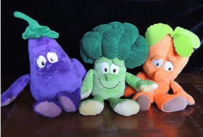 3 Goodness Gang Plush Toys Penny Vegetable Eggplant New
