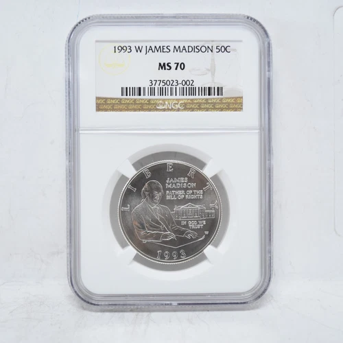 1993-W James Madison Commemorative Half Dollar NGC MS70 (slx4408)