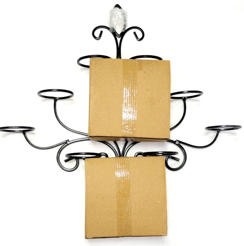 2 Pack - Hosley Collection Scrolled Iron Tealight Wall Sconce, 17 x 12, Holds 8 - Picture 5 of 6