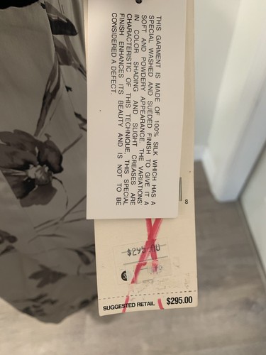 Vestido Emanuel Ungaro 100 % seda gris floral sin mangas talla 12P de colección nuevo con etiquetas $295 - Imagen 10 de 10