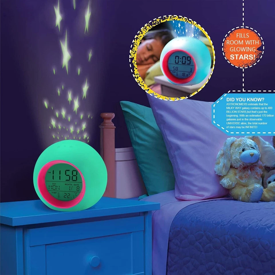 MoonStars Alarm Clock for Kids Digital Alarm Clock to Wake Up Kids Cute Bunny De - Image 4 of 4
