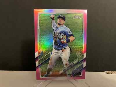 2021 MLB Topps Chrome Baseball Willy Adames #75 Pink Refractor Card