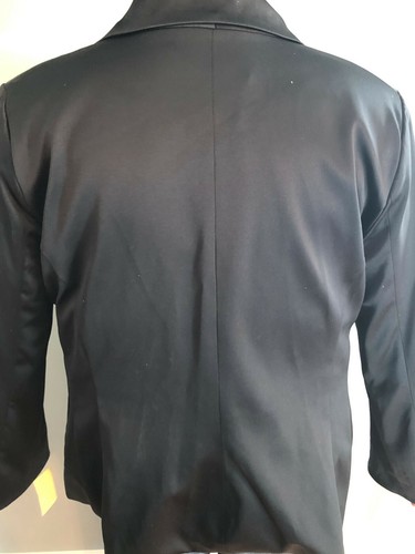 Women's Black Sateen-Looking Dress Jacket, Size 14 - Picture 3 of 8