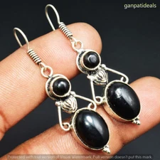 Black Onyx Gemstone Ethnic Handmade Drop Dangle Earrings Jewelry 8 GM GE-6232