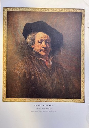 Revista vintage 1917 ilustración autorretrato de Rembrandt - Imagen 2 de 2