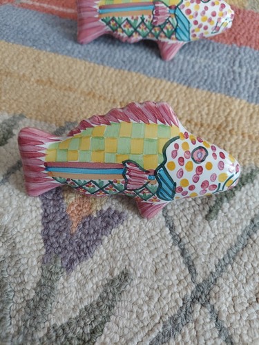 1 MacKenzie-Childs Ceramic Fish Knob Pink Right