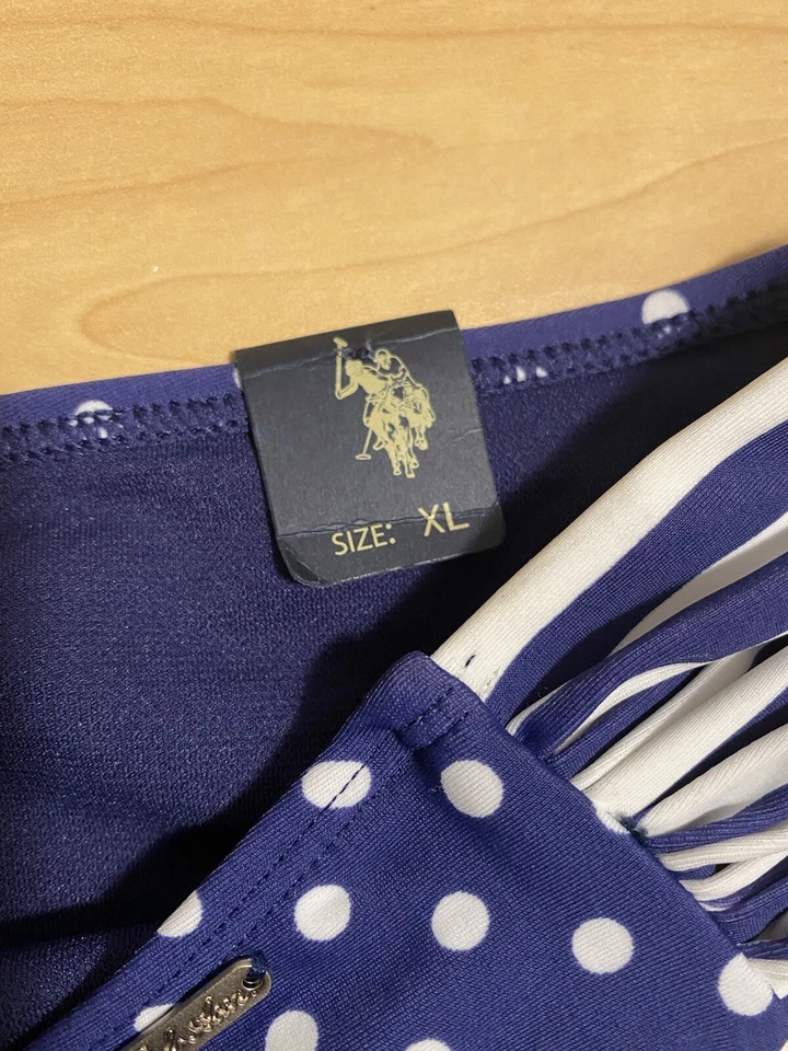 Pantalones de bikini U.S.Polo Assn talla XL lunares azul blanco nuevos con etiquetas venta al por menor $28 Foto 4 de 4